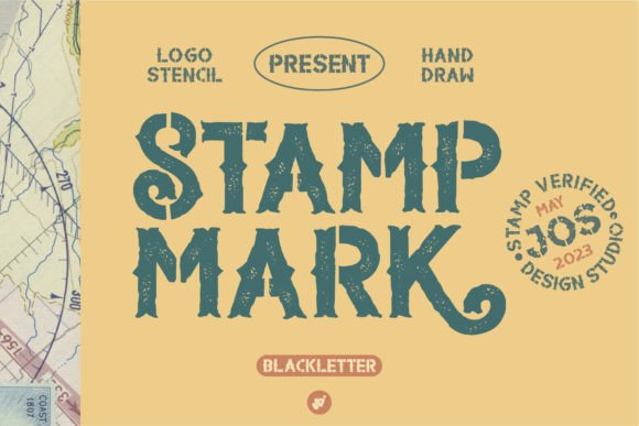 Stamp Mark Font for Vintage Design